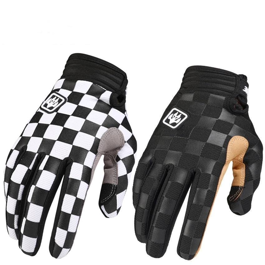 Chessboard Touch Screen Motorcycle Bicycle Gloves