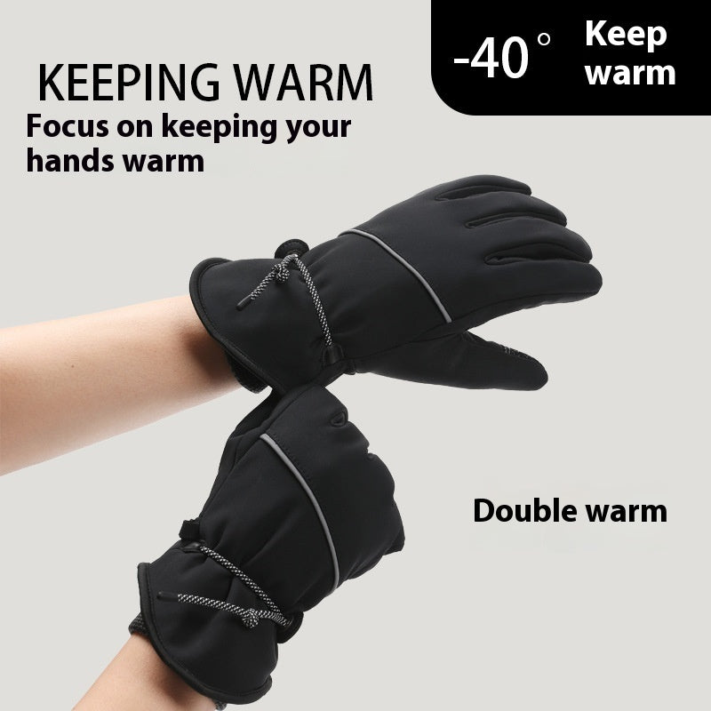 Warm Ski Riding Gloves Fleece-lined Thickened
